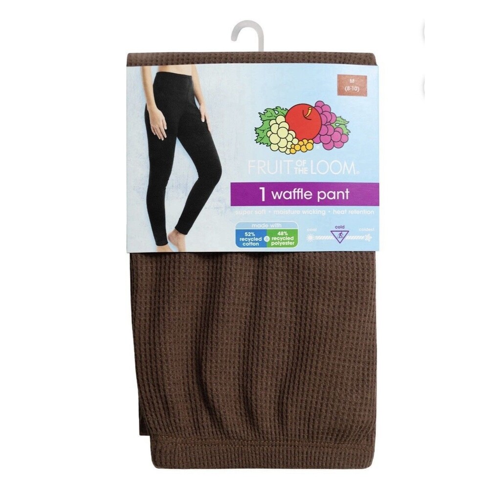 Fruit Of The Loom EverSoft Thermal Waffle Pants Women's Size XS 0/2 NEW